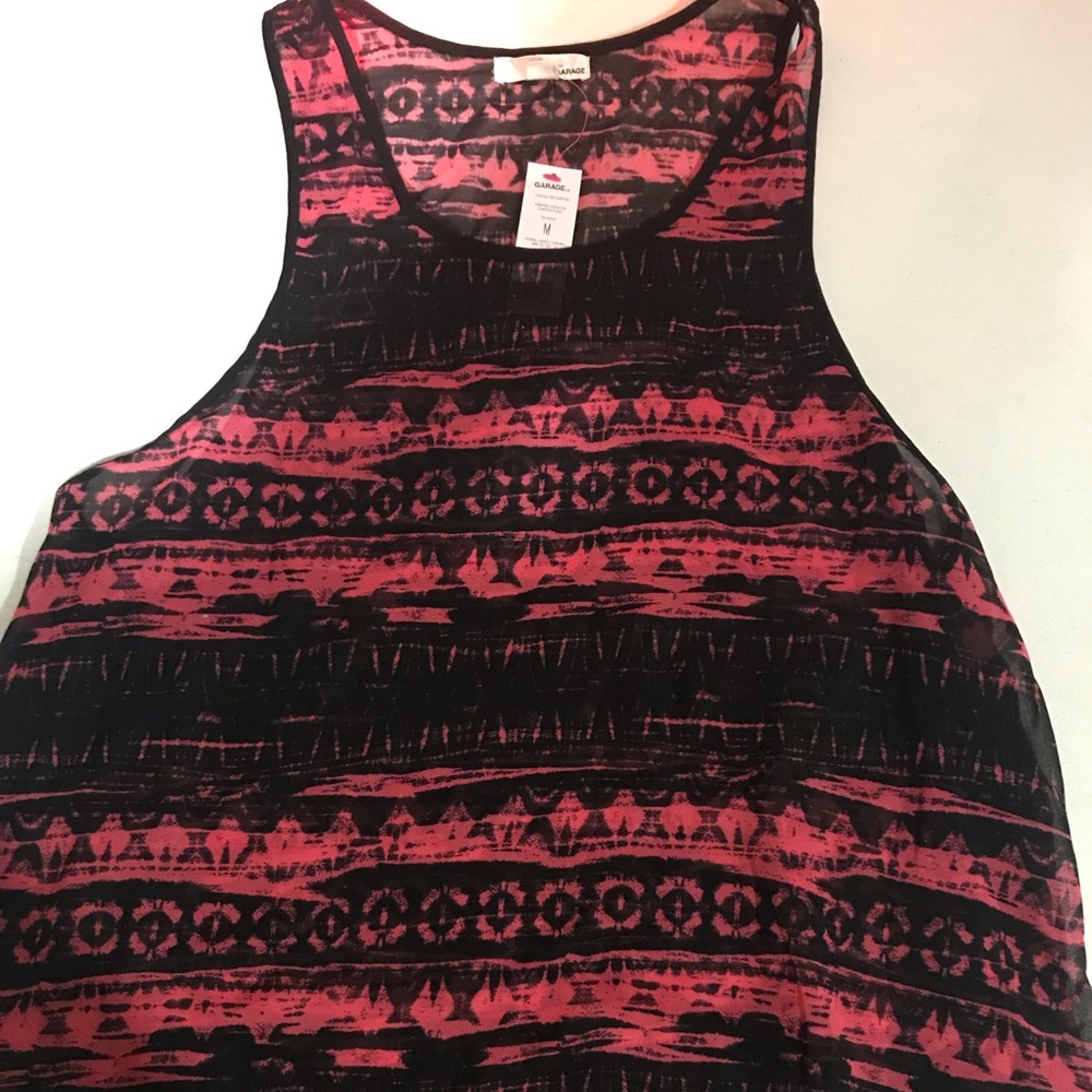 Garage Printed High-Low Chiffon Tunic